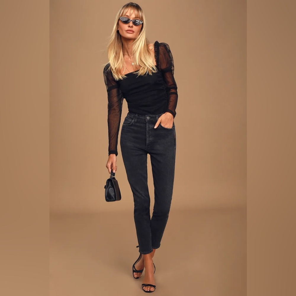 Agolde Nico High Rise Black Jeans